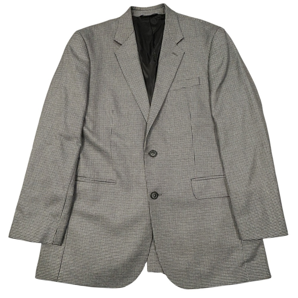 Croft and Barrow Houndstooth Black‎ White Blue Blazer 40R
